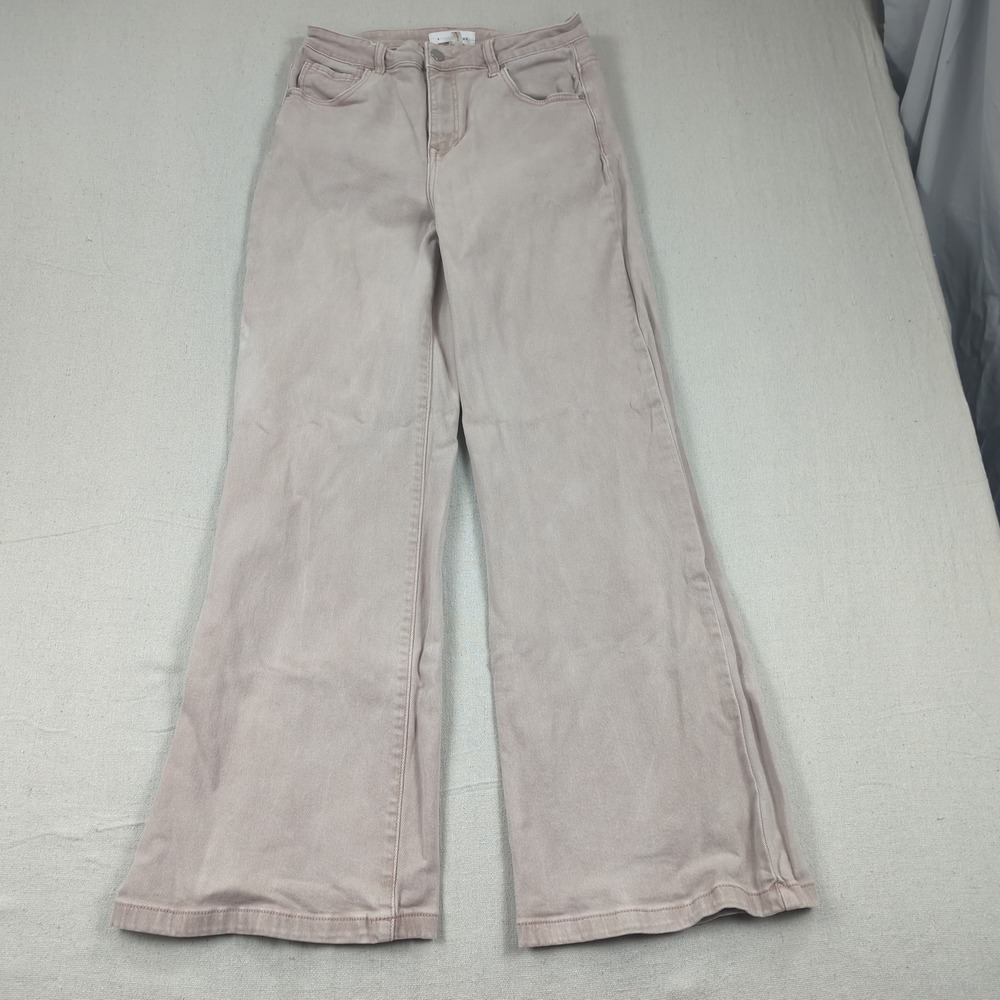Risen Jeans Womens 30 Khaki High Rise Tummy Control Wide Leg Stretch‎